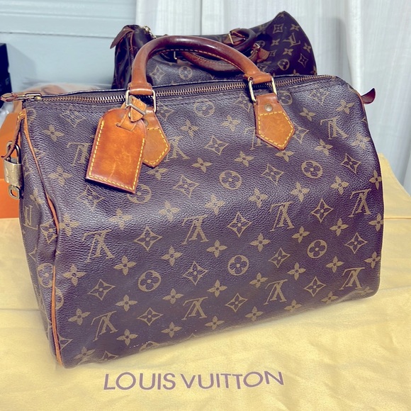 Authentic Louis Vuitton Satchel Bag Speedy 30 Monogram Used LV Handbag Vintage - Picture 1 of 16